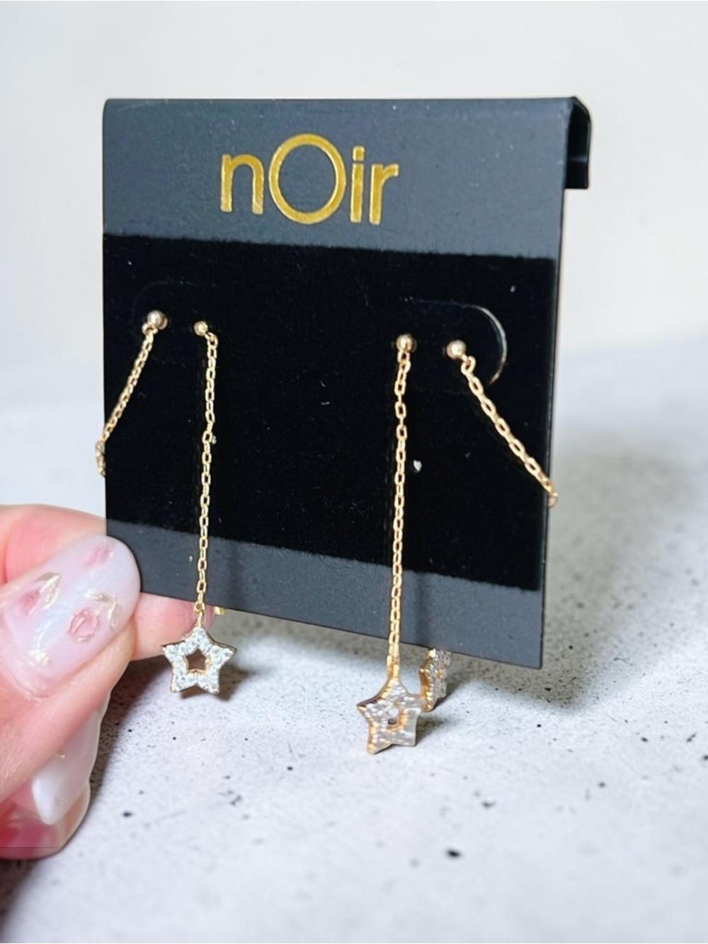 nOir Jewelry Star Chain Dangle Earrings